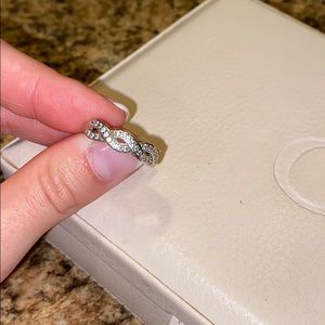 Sterling silver infinity wave ring